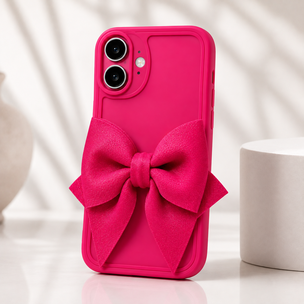 Hot Pink Bow iPhone Case