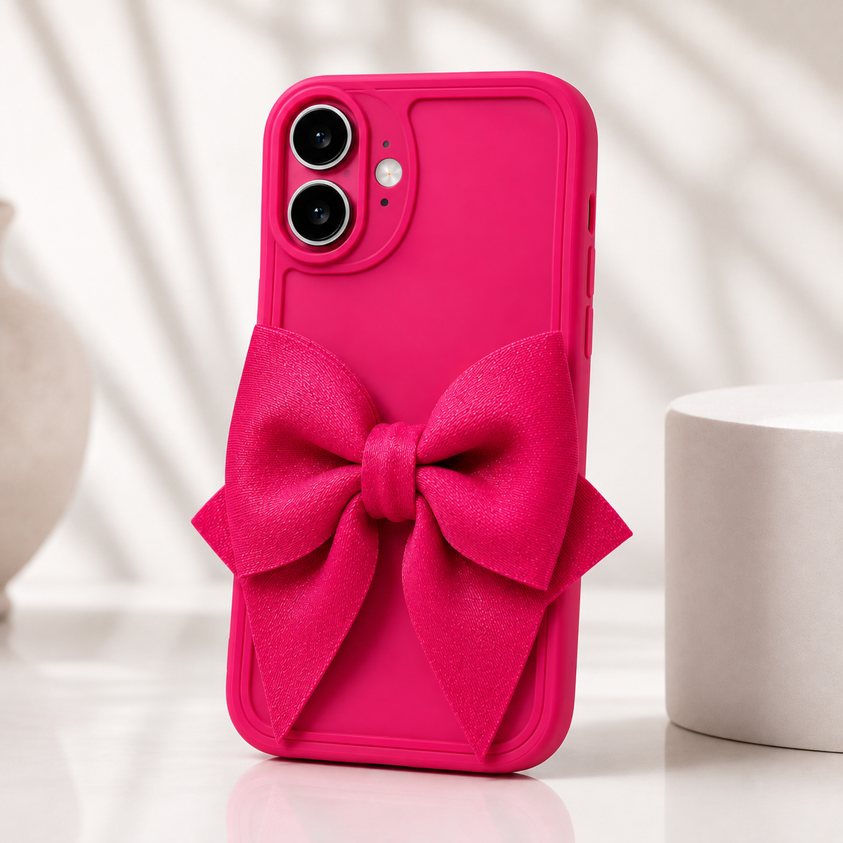 Hot Pink Bow iPhone Case