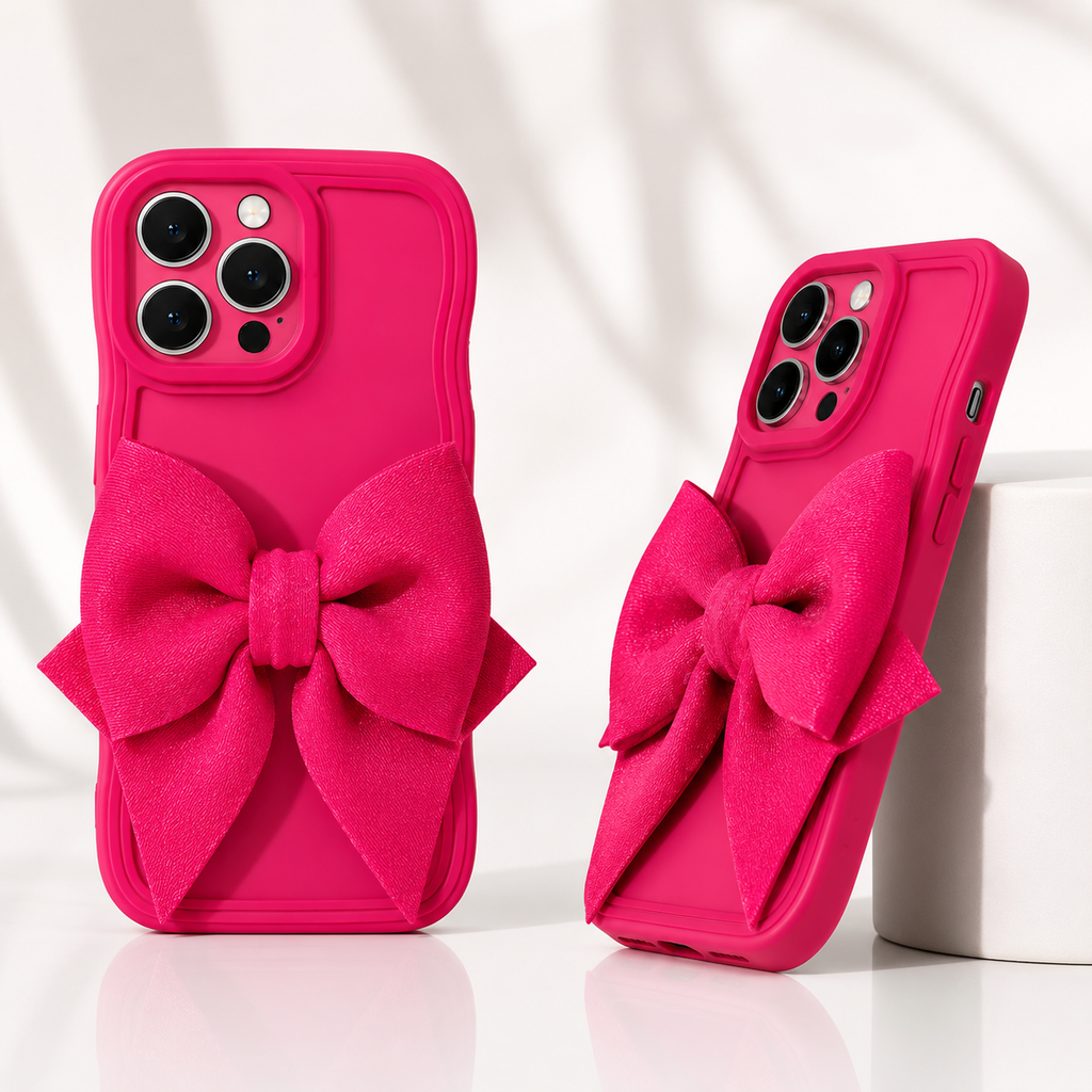 Hot Pink Bow iPhone Case