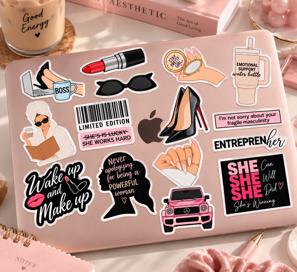 Girl Boss Vibes Sticker Pack – 16pc