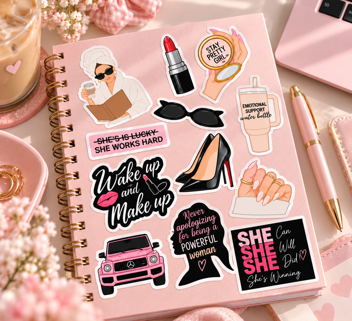 Girl Boss Vibes Sticker Pack – 16pc